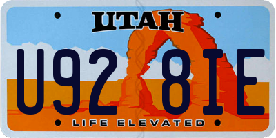 UT license plate U928IE
