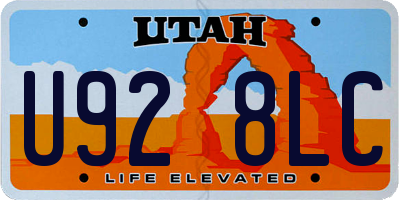UT license plate U928LC