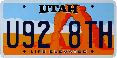 UT license plate U928TH