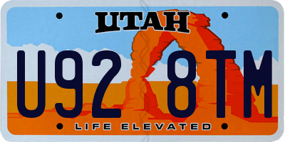 UT license plate U928TM