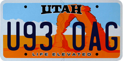 UT license plate U930AG