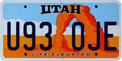 UT license plate U930JE
