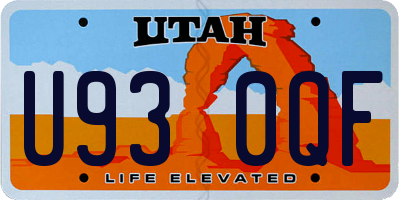 UT license plate U930QF