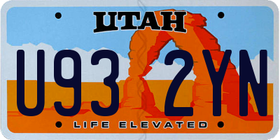 UT license plate U932YN