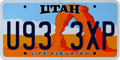 UT license plate U933XP