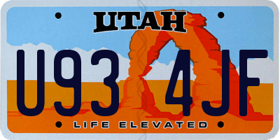 UT license plate U934JF