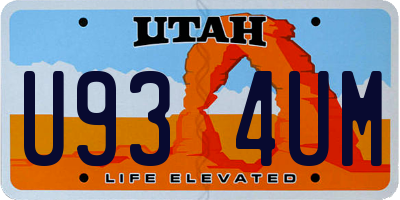 UT license plate U934UM