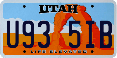 UT license plate U935IB