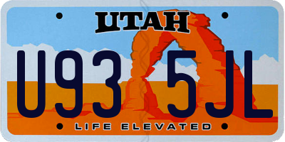 UT license plate U935JL