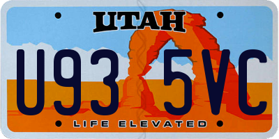 UT license plate U935VC