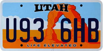 UT license plate U936HB