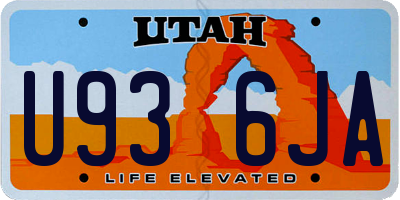 UT license plate U936JA