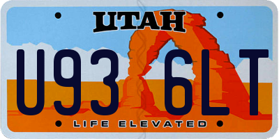 UT license plate U936LT