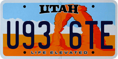 UT license plate U936TE