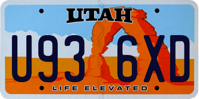 UT license plate U936XD