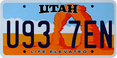 UT license plate U937EN