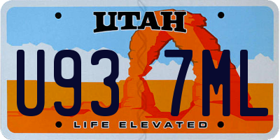 UT license plate U937ML