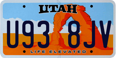 UT license plate U938JV