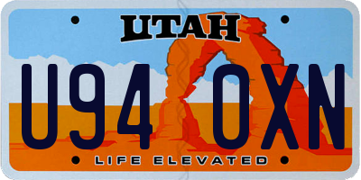 UT license plate U940XN