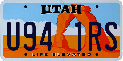 UT license plate U941RS