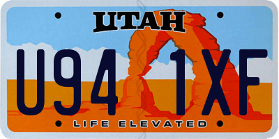 UT license plate U941XF