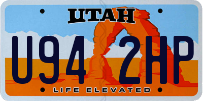 UT license plate U942HP