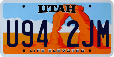 UT license plate U942JM