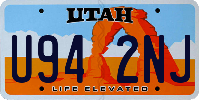 UT license plate U942NJ