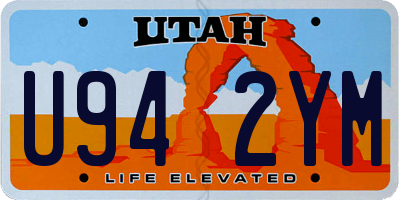 UT license plate U942YM
