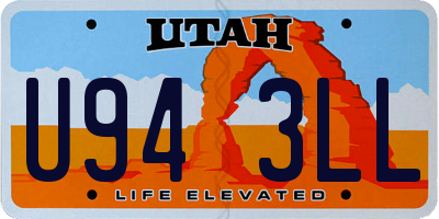 UT license plate U943LL