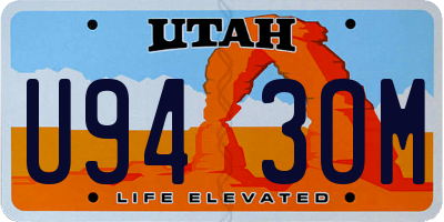 UT license plate U943OM