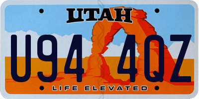 UT license plate U944QZ