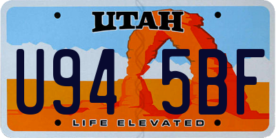 UT license plate U945BF