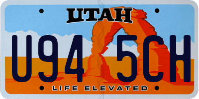 UT license plate U945CH