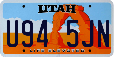 UT license plate U945JN