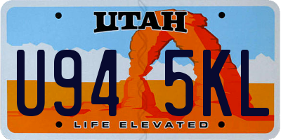 UT license plate U945KL