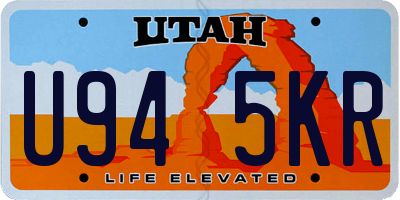 UT license plate U945KR