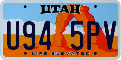 UT license plate U945PV