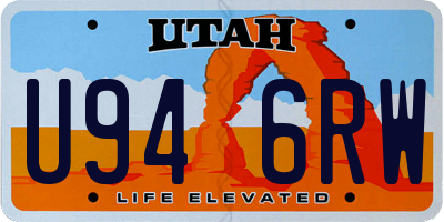 UT license plate U946RW
