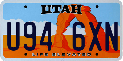 UT license plate U946XN