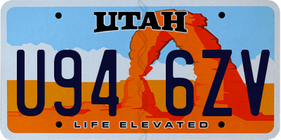 UT license plate U946ZV