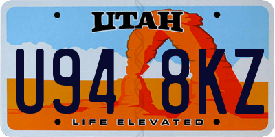 UT license plate U948KZ