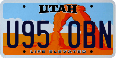 UT license plate U950BN