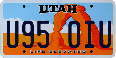 UT license plate U950IU