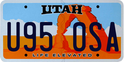 UT license plate U950SA