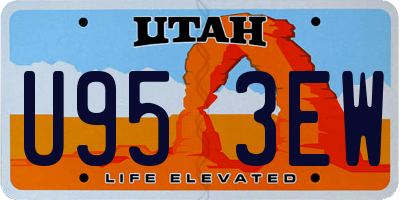 UT license plate U953EW