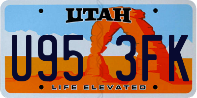 UT license plate U953FK