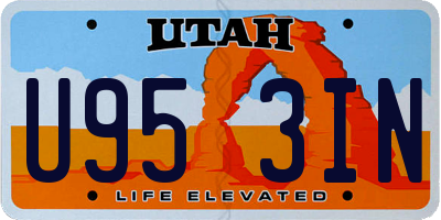 UT license plate U953IN