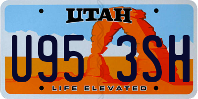 UT license plate U953SH