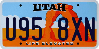 UT license plate U958XN